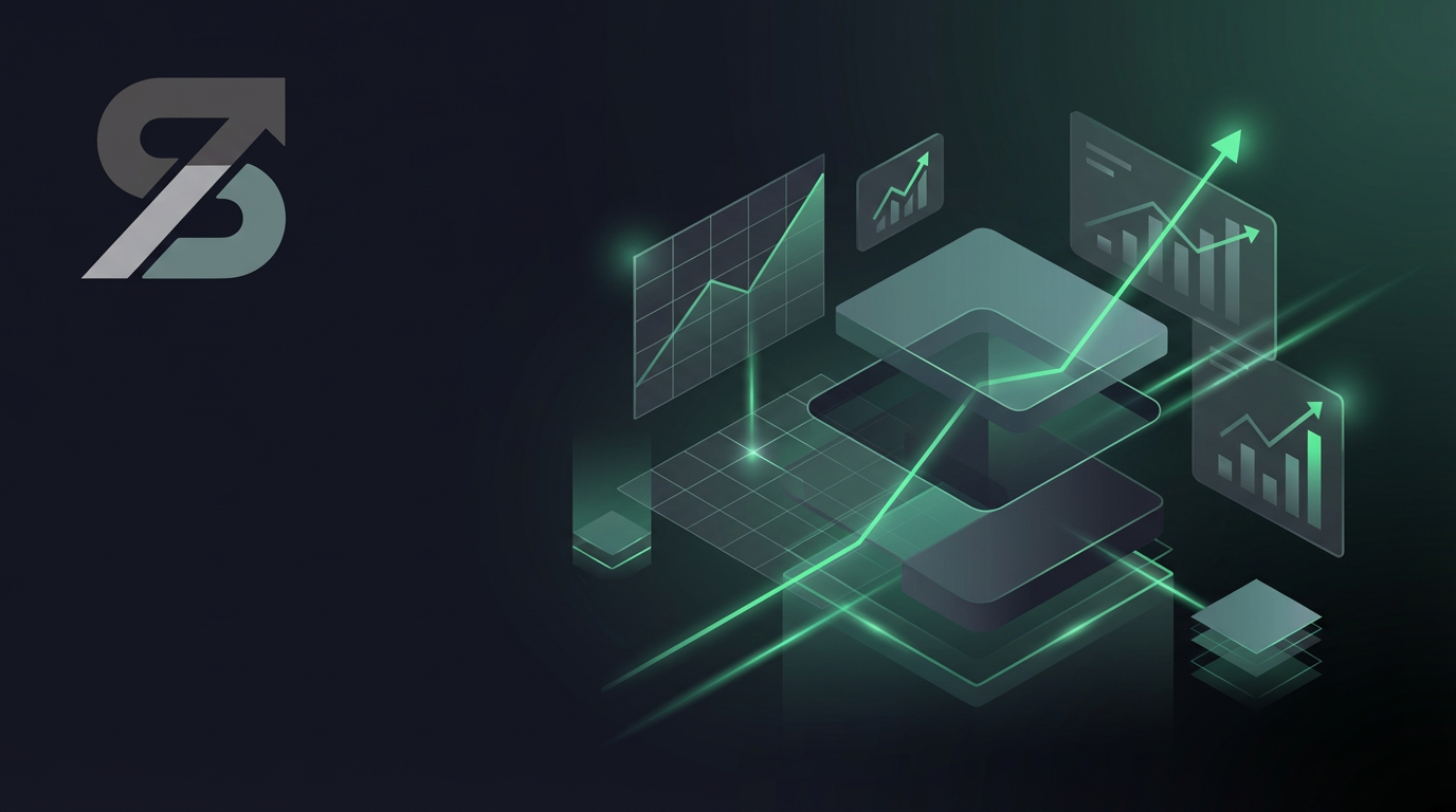 Abstract 3D tech-focused graphic